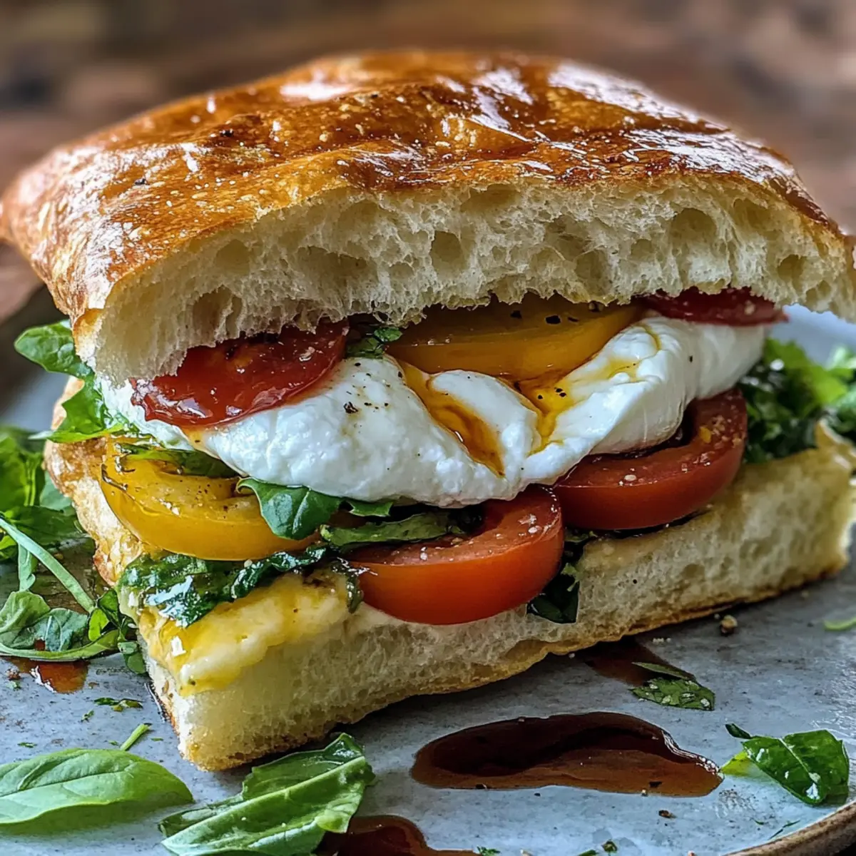 Burrata Italian Focaccia Sandwich