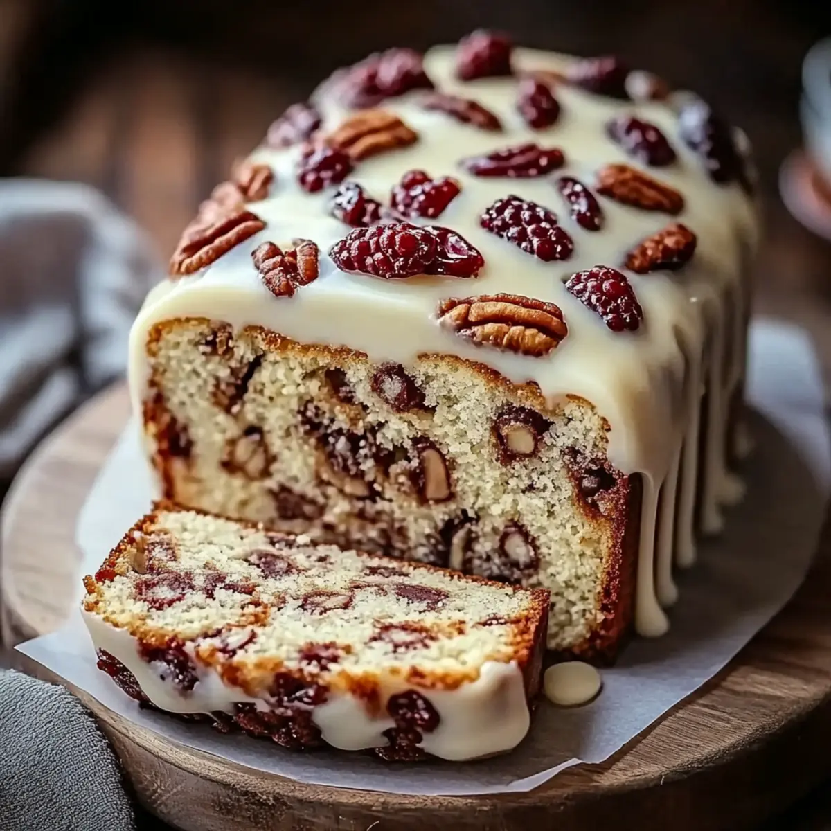 Butter Pecan Cake Loaf with Cream Cheese Icing