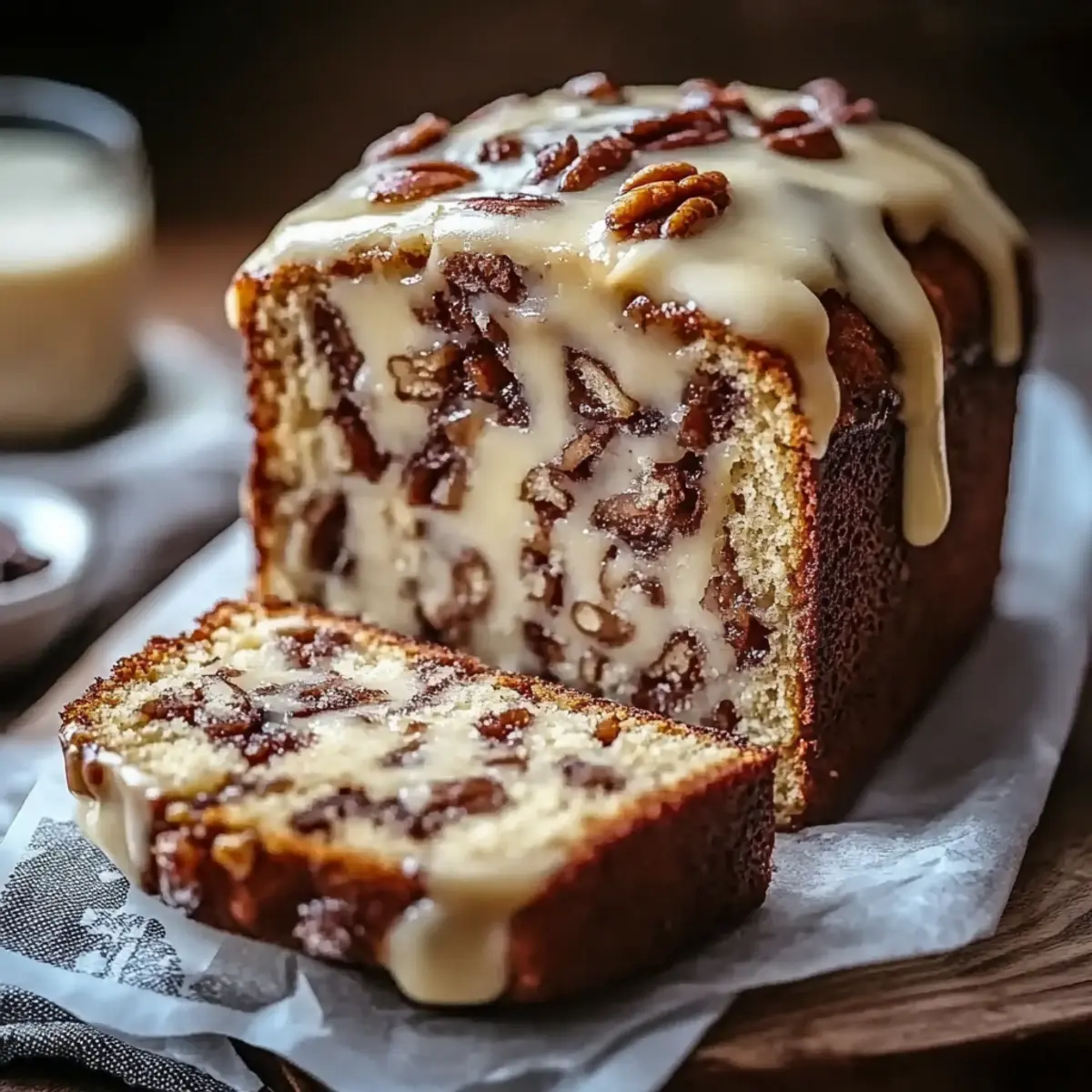 Butter Pecan Cake Loaf with Cream Cheese Icing