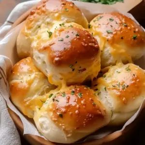 Cheesy Garlic Dinner Rolls
