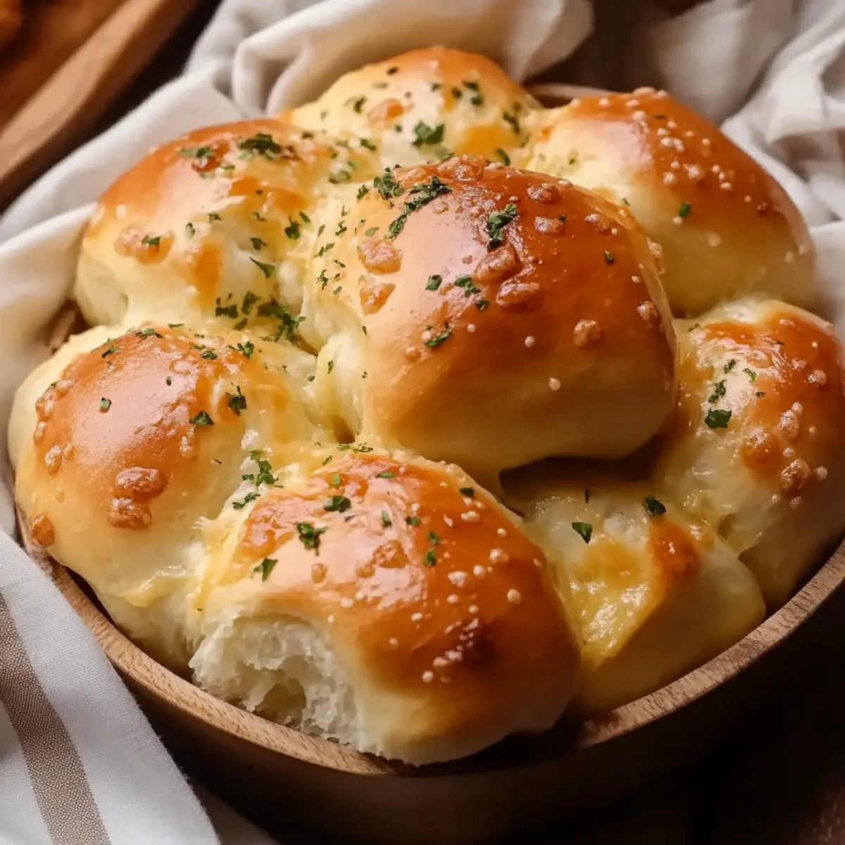 Cheesy Garlic Dinner Rolls