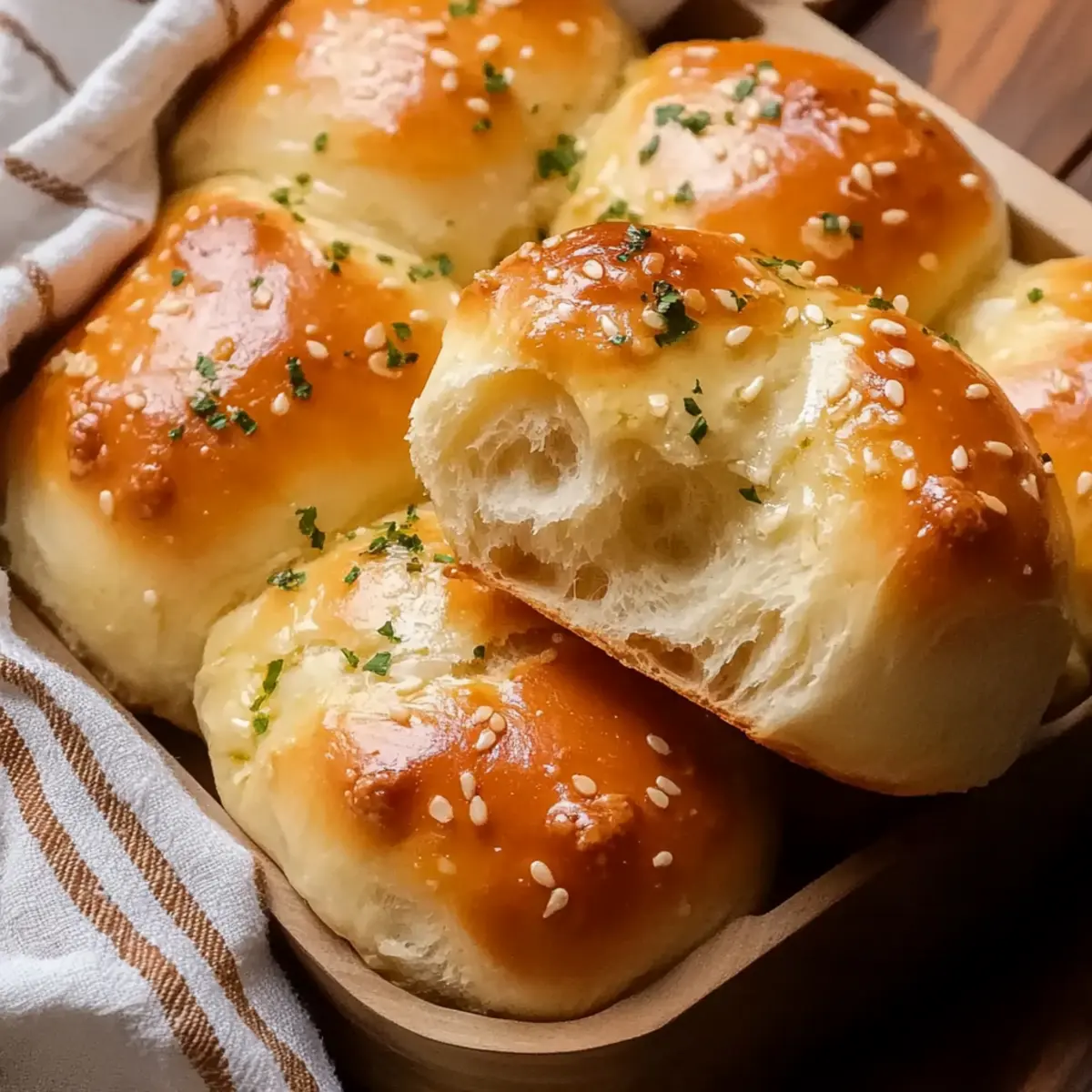 Cheesy Garlic Dinner Rolls