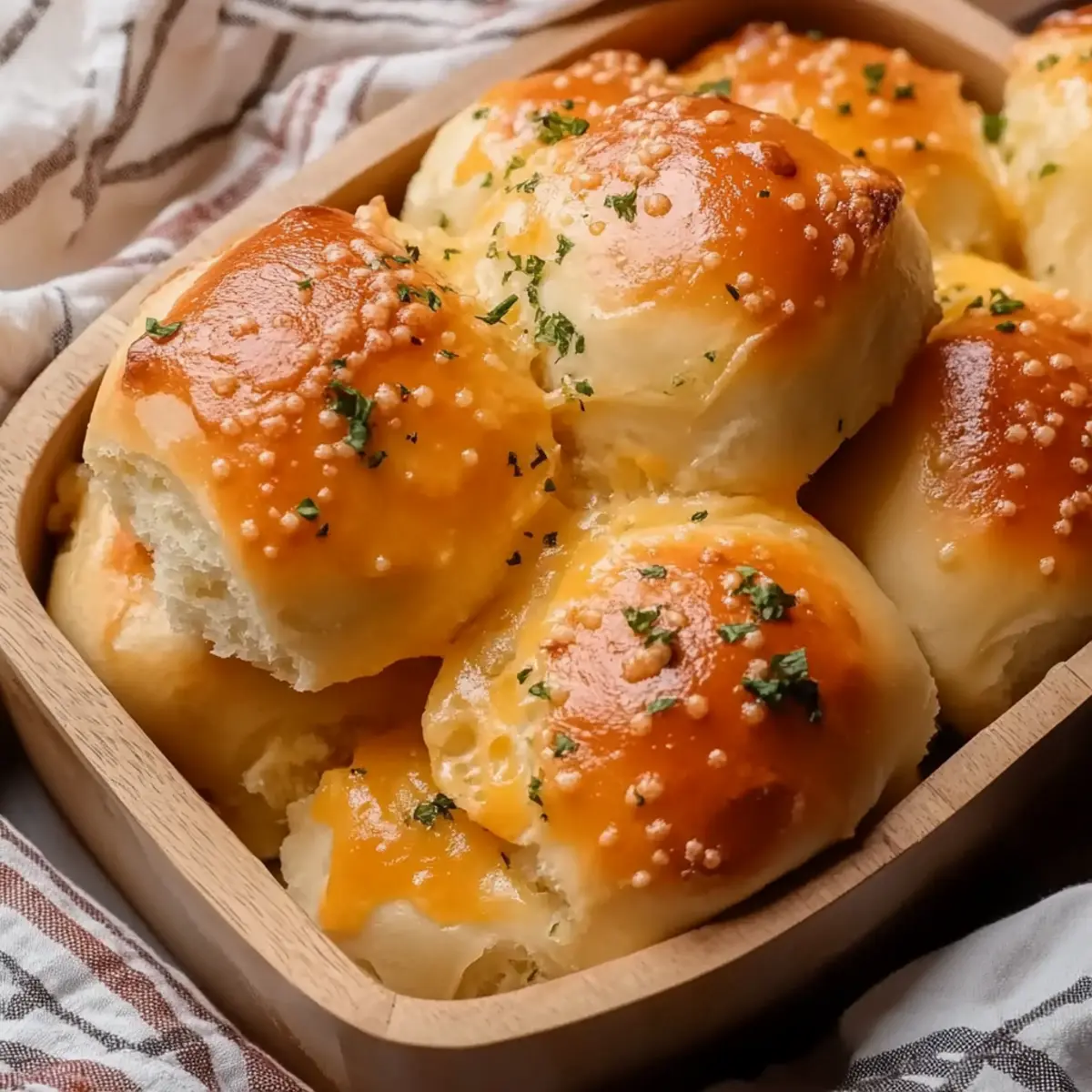 Cheesy Garlic Dinner Rolls