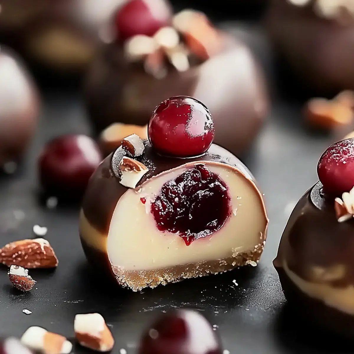 Chocolate Cherry Cheesecake Truffles