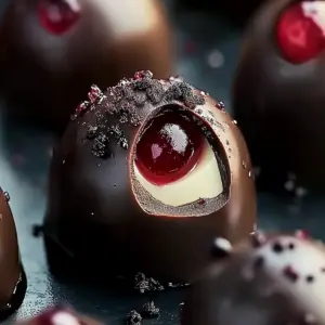 Chocolate Cherry Cheesecake Truffles