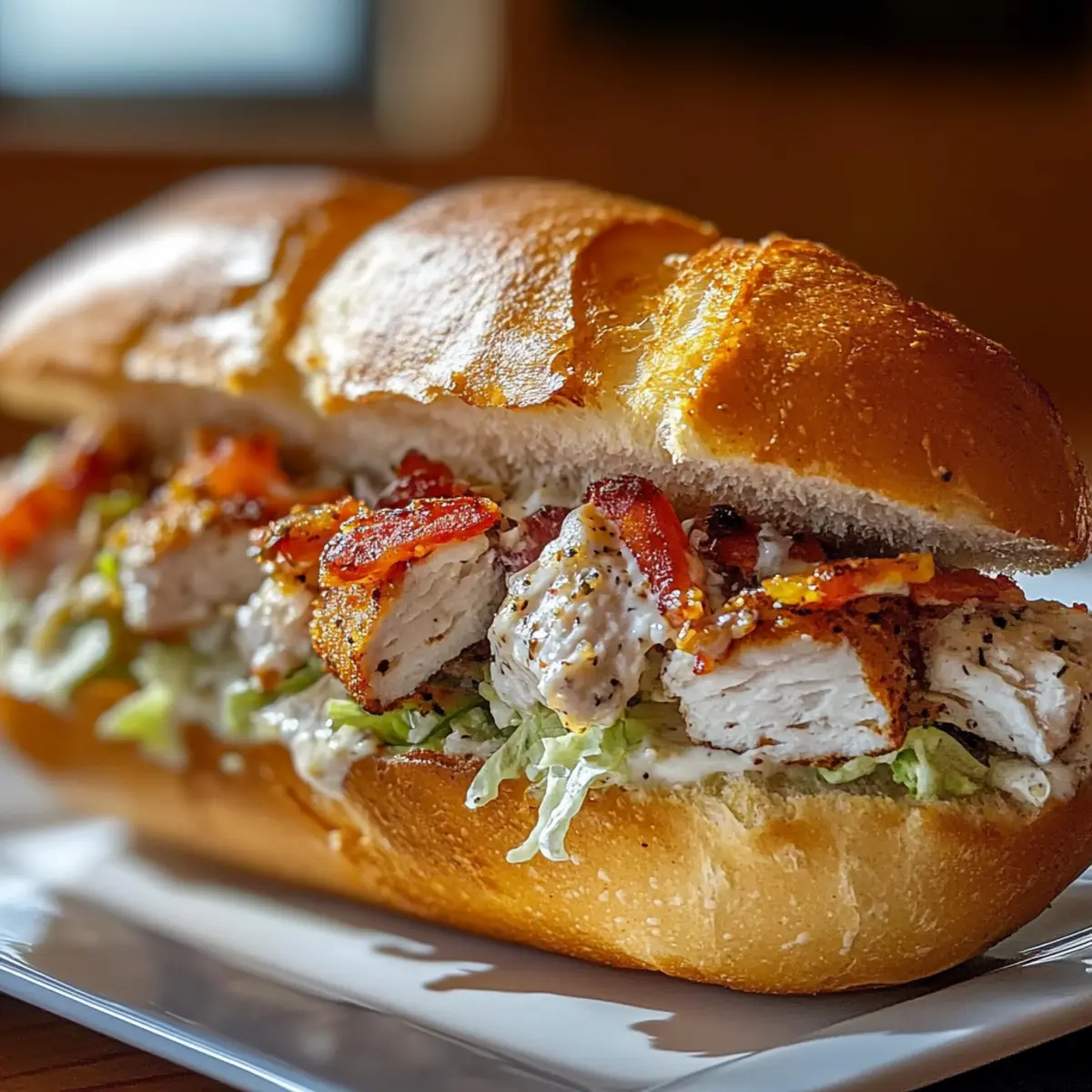 Chopped Chicken Bacon Ranch Sandwich