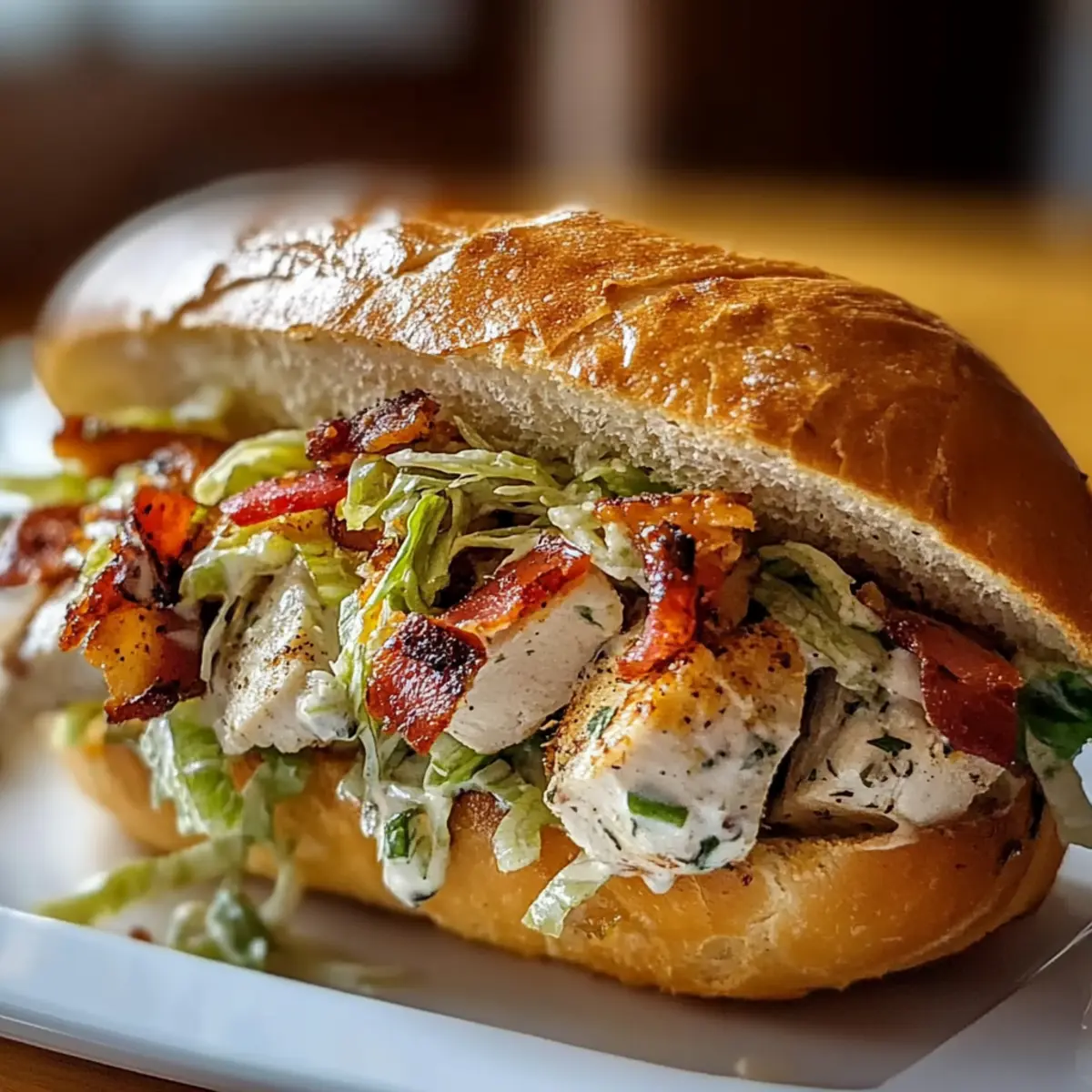 Chopped Chicken Bacon Ranch Sandwich