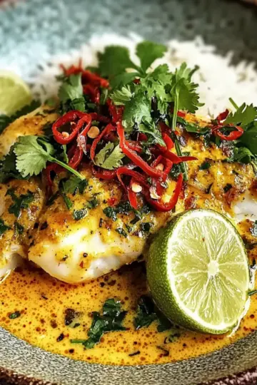 Coconut Lime Fish Curry with Jasmine Rice