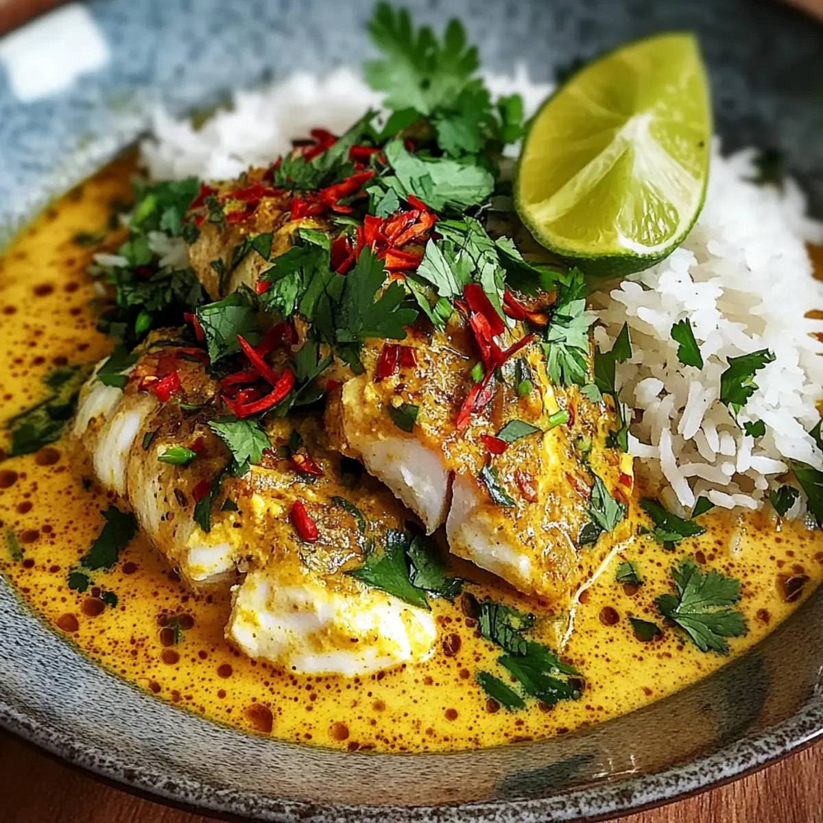 Coconut Lime Fish Curry with Jasmine Rice