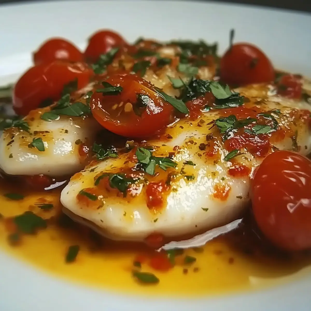 Cod Fillets with Cherry Tomato Sauce
