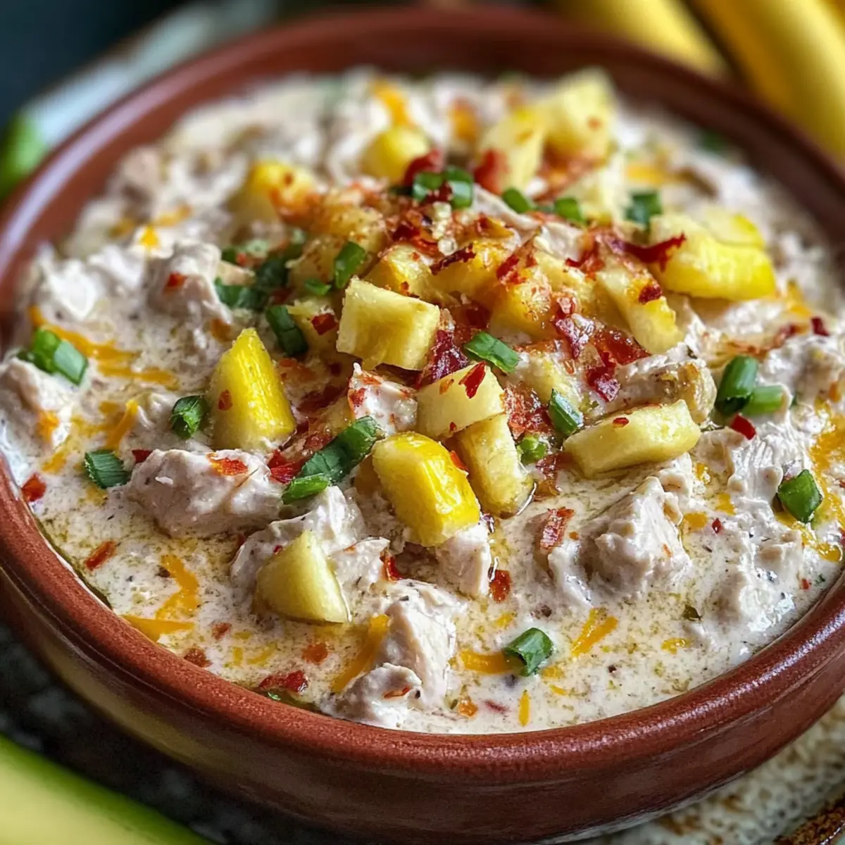 Creamy Banana Pepper Chicken Dip
