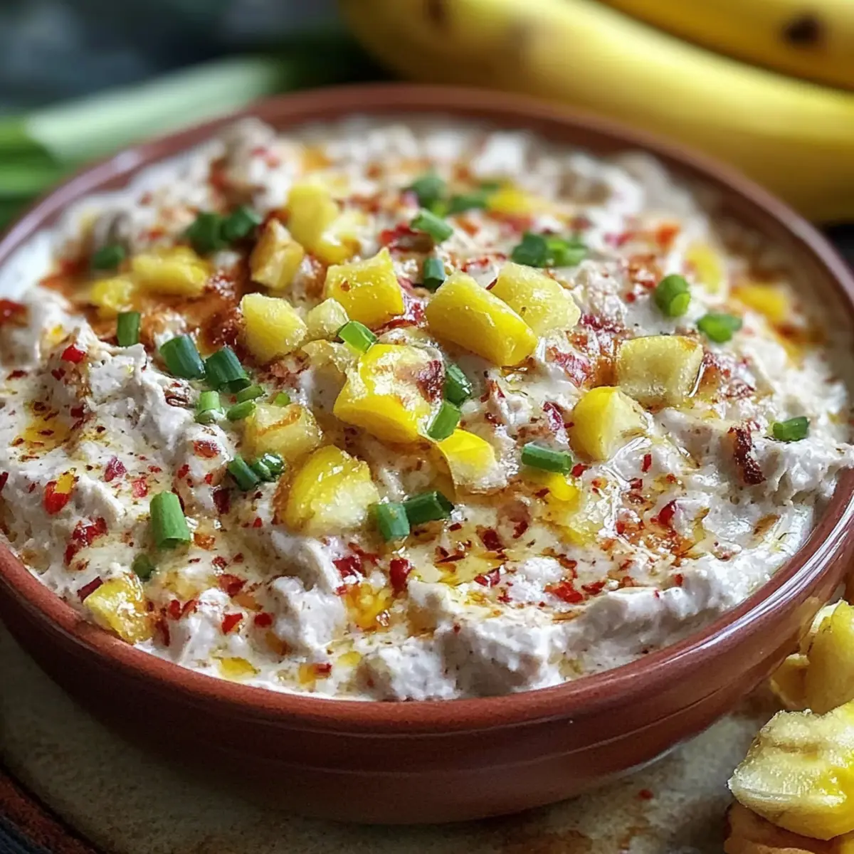 Creamy Banana Pepper Chicken Dip