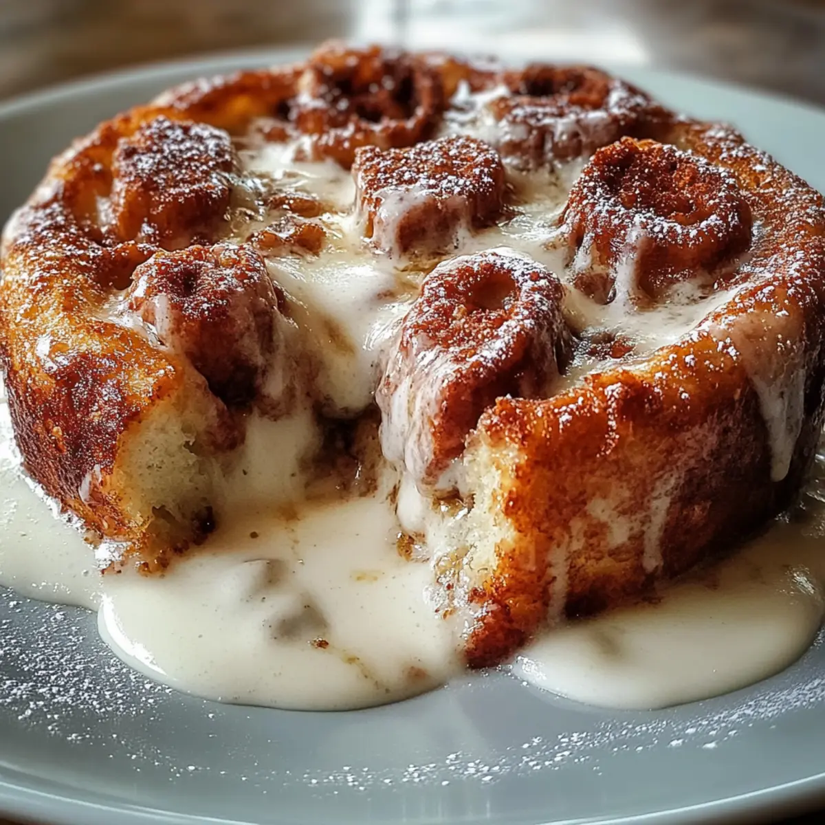 Creamy Eggnog Donut Bread Pudding