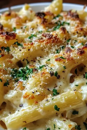 Creamy Garlic Parmesan Pasta Bake
