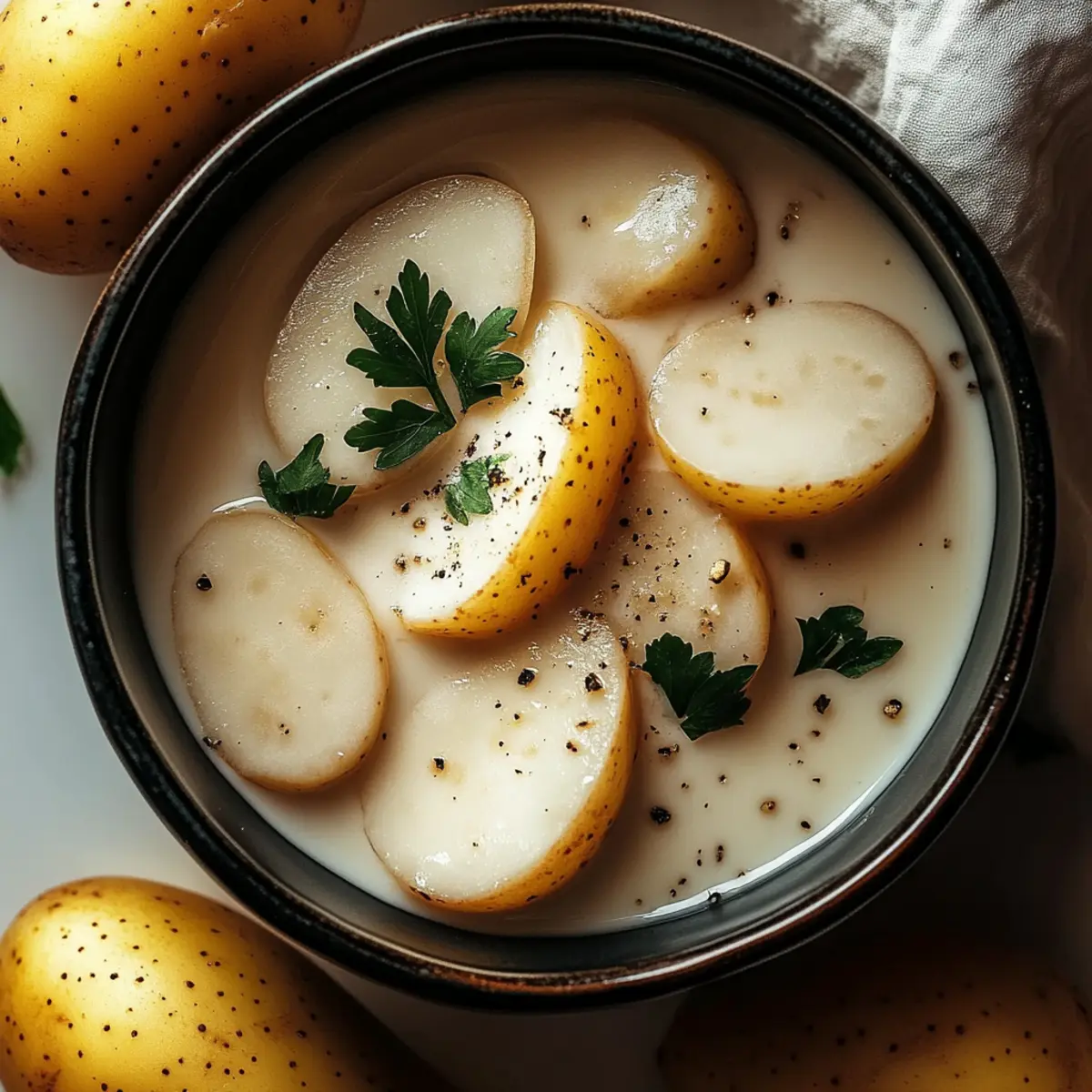 Creamy Garlic Sauce Baby Potatoes