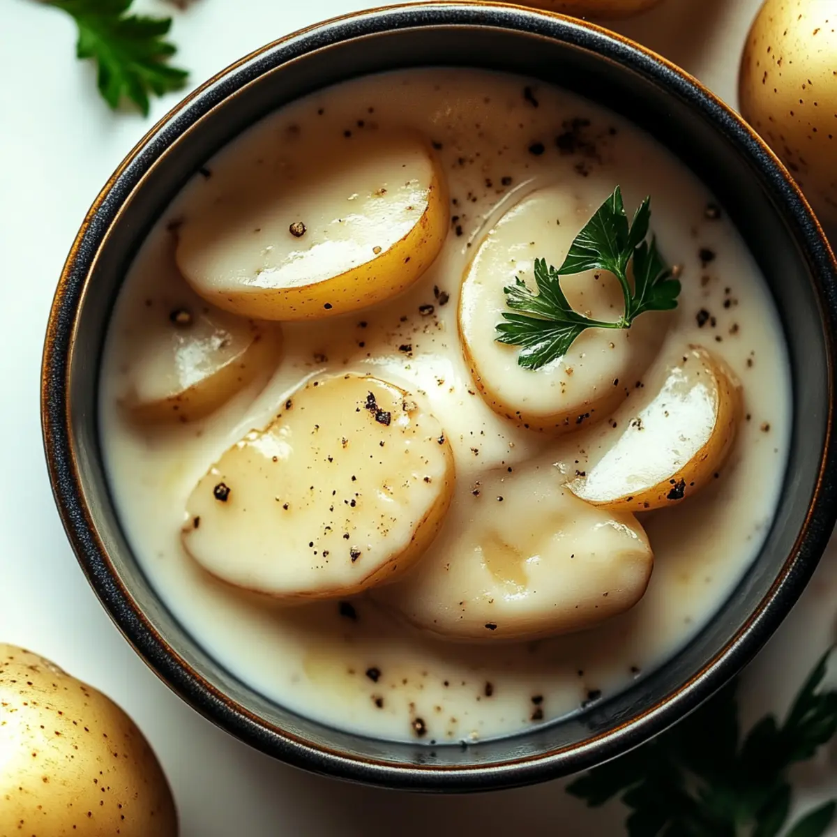 Creamy Garlic Sauce Baby Potatoes