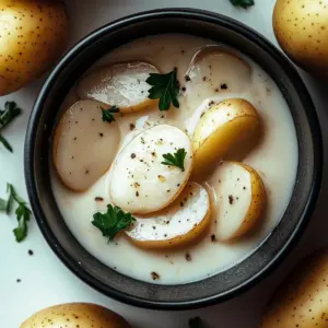 Creamy Garlic Sauce Baby Potatoes