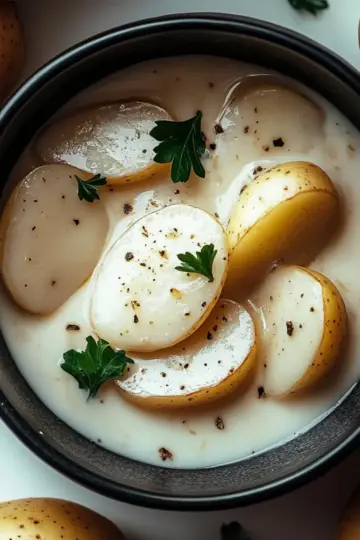 Creamy Garlic Sauce Baby Potatoes