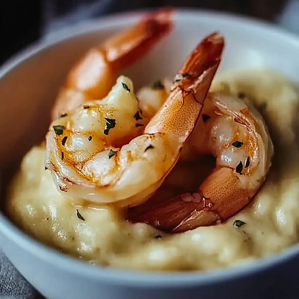 Creamy Garlic Shrimp Over Mashed Potatoes