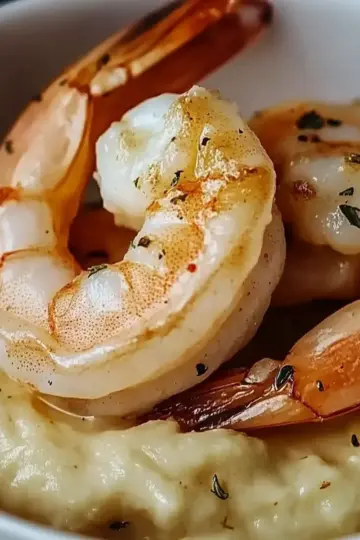 Creamy Garlic Shrimp Over Mashed Potatoes