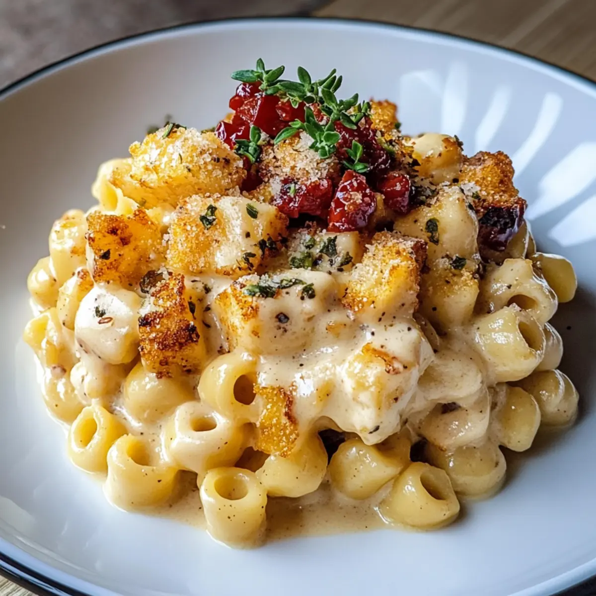 Creamy Honey Pepper Chicken Mac and Cheese