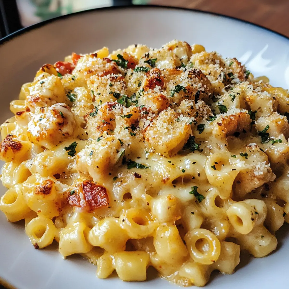 Creamy Honey Pepper Chicken Mac and Cheese