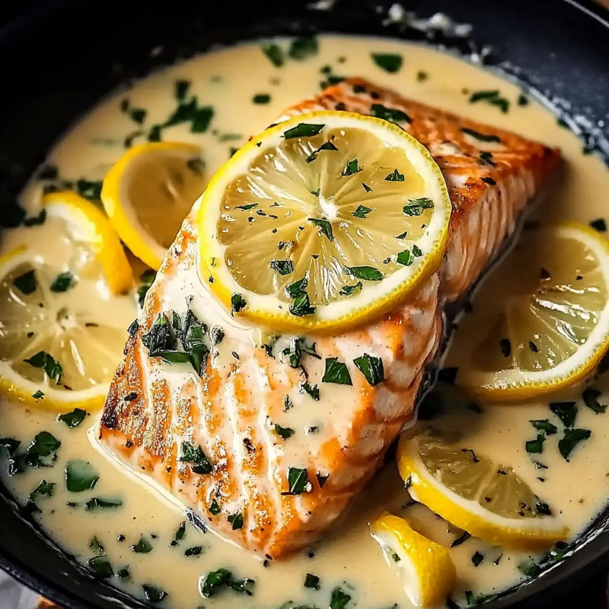 Creamy Lemon Garlic Salmon Piccata