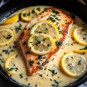 Creamy Lemon Garlic Salmon Piccata