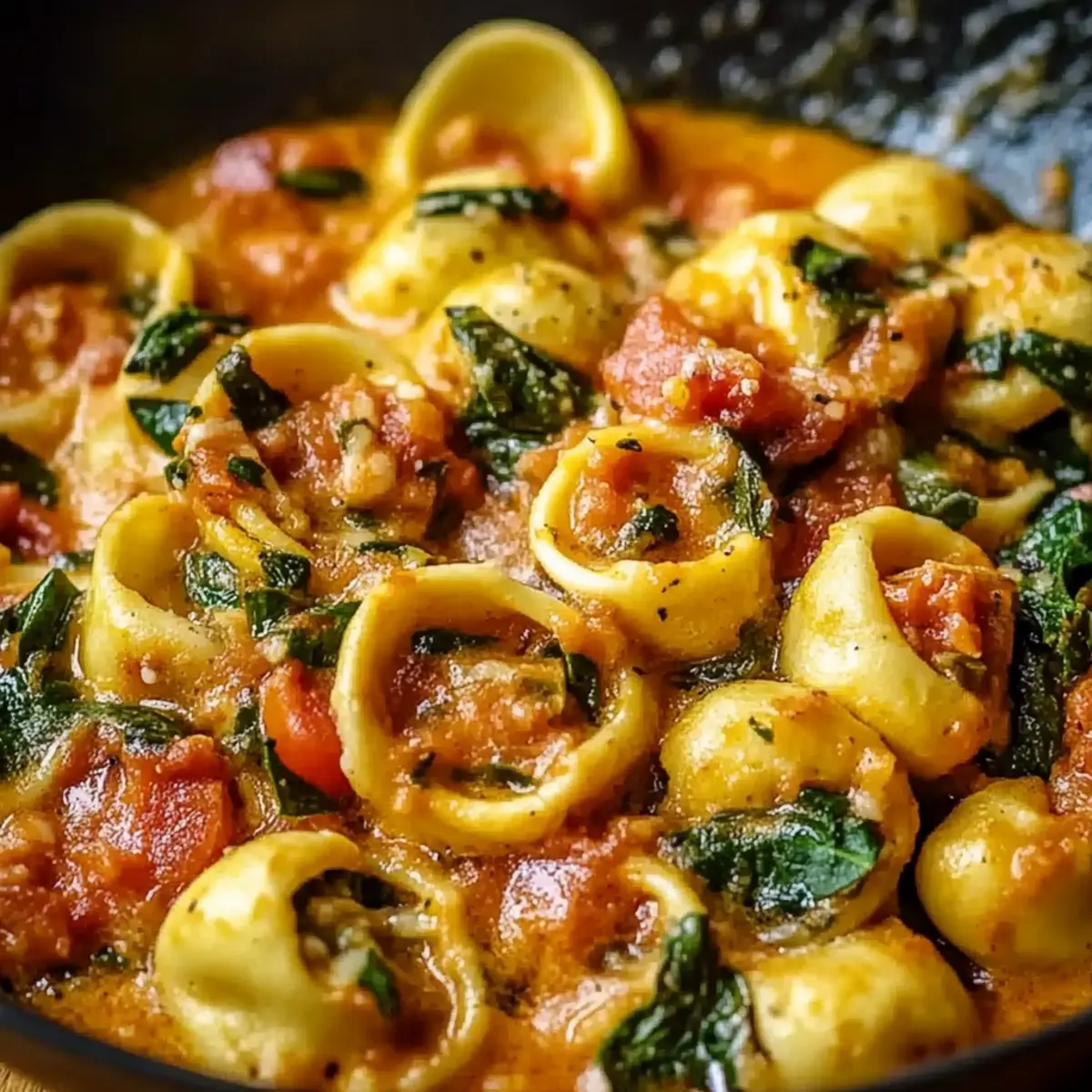 Creamy Spinach Tomato Tortellini