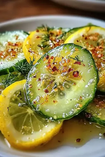 Crispy Cucumber Snack with Tangy Lemon Drizzle