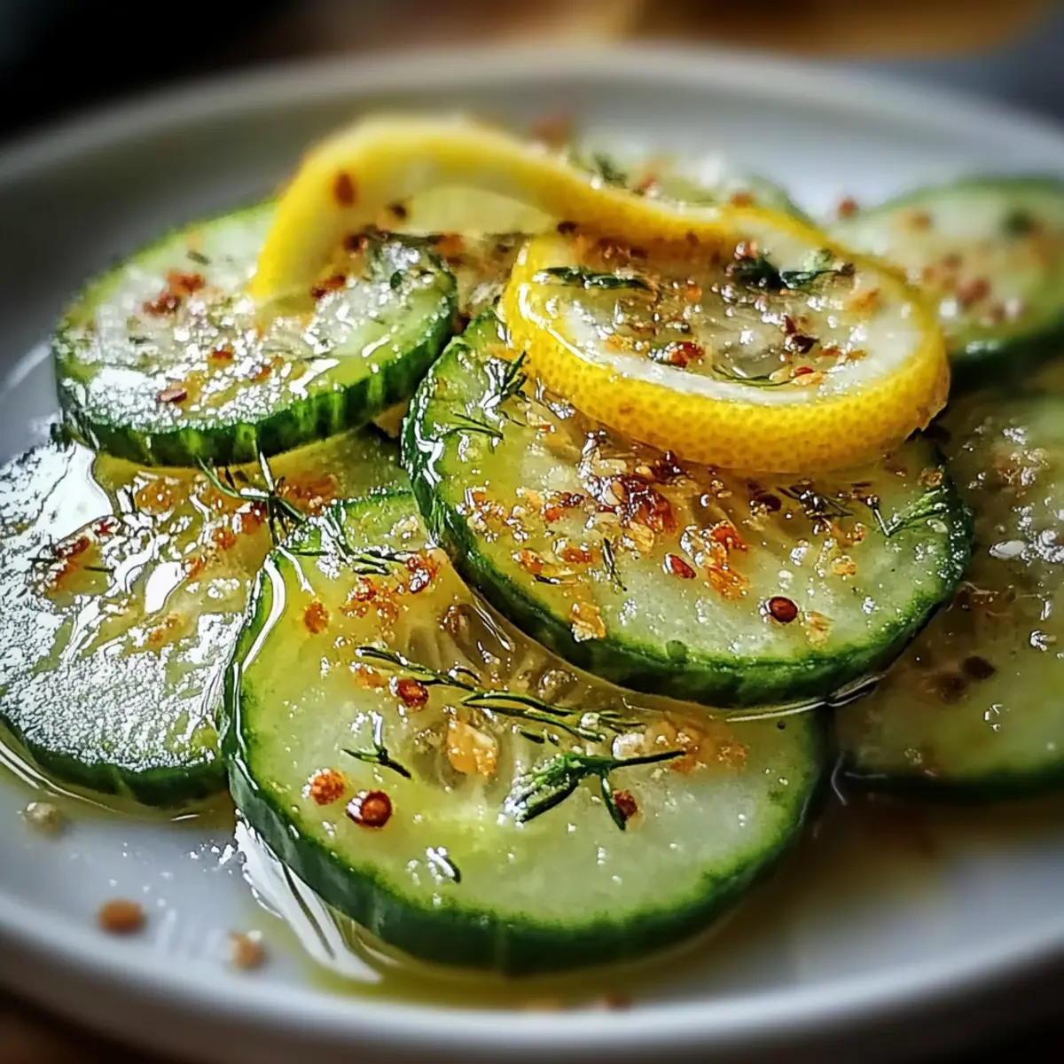 Crispy Cucumber Snack with Tangy Lemon Drizzle