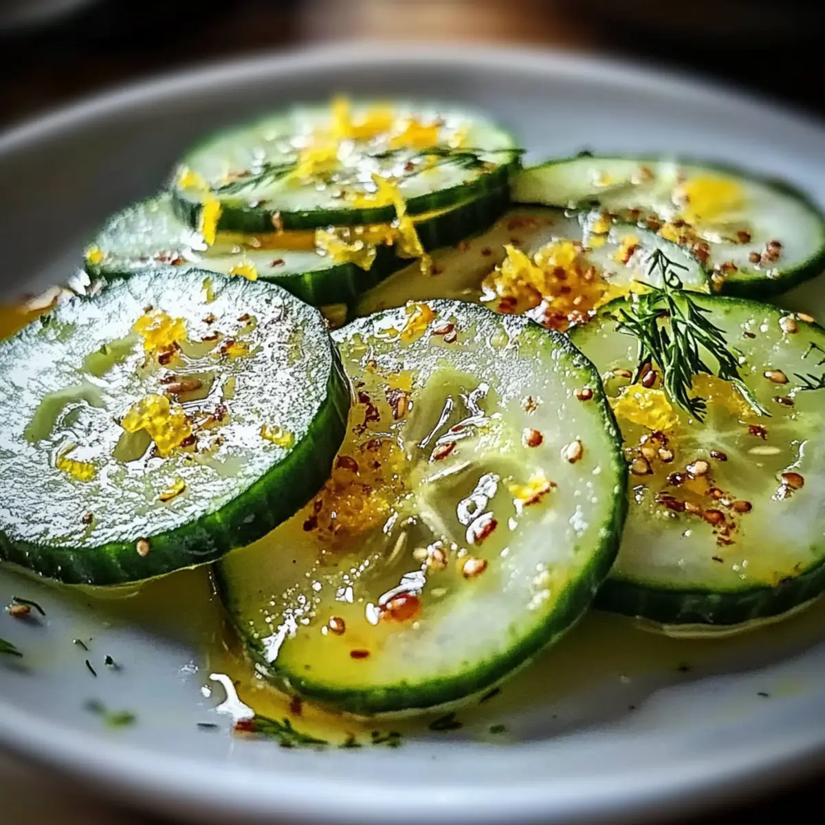 Crispy Cucumber Snack with Tangy Lemon Drizzle