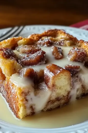 Festive Cinnamon Swirl Eggnog Bread Pudding
