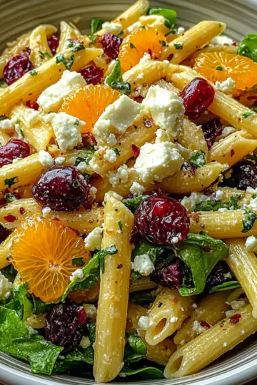 Feta & Cranberry Penne Salad with Orange Vinaigrette