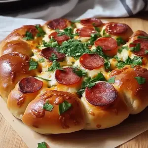 Flower Buns with Cheese and Sausage