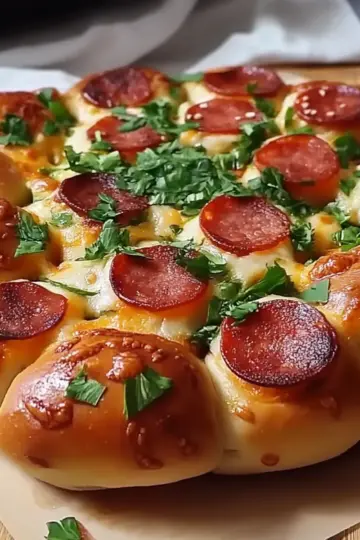 Flower Buns with Cheese and Sausage