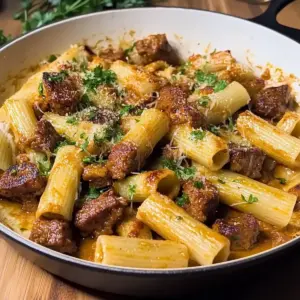 Garlic Butter Steak Rigatoni