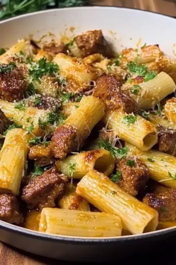 Garlic Butter Steak Rigatoni