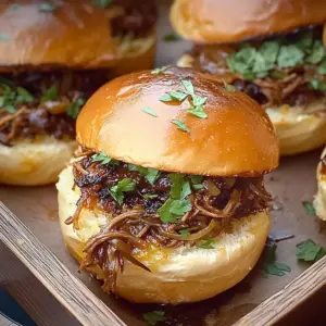 Garlic Pulled Beef Sliders