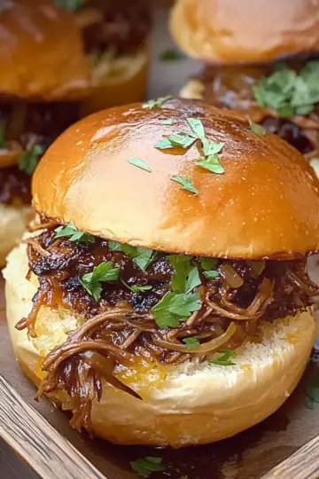 Garlic Pulled Beef Sliders