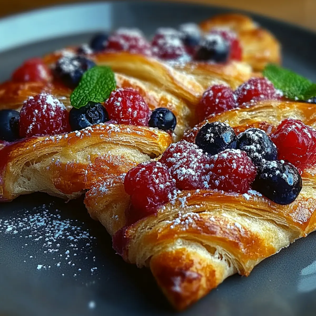 Golden Flaky Berry Puff Pastry Twists