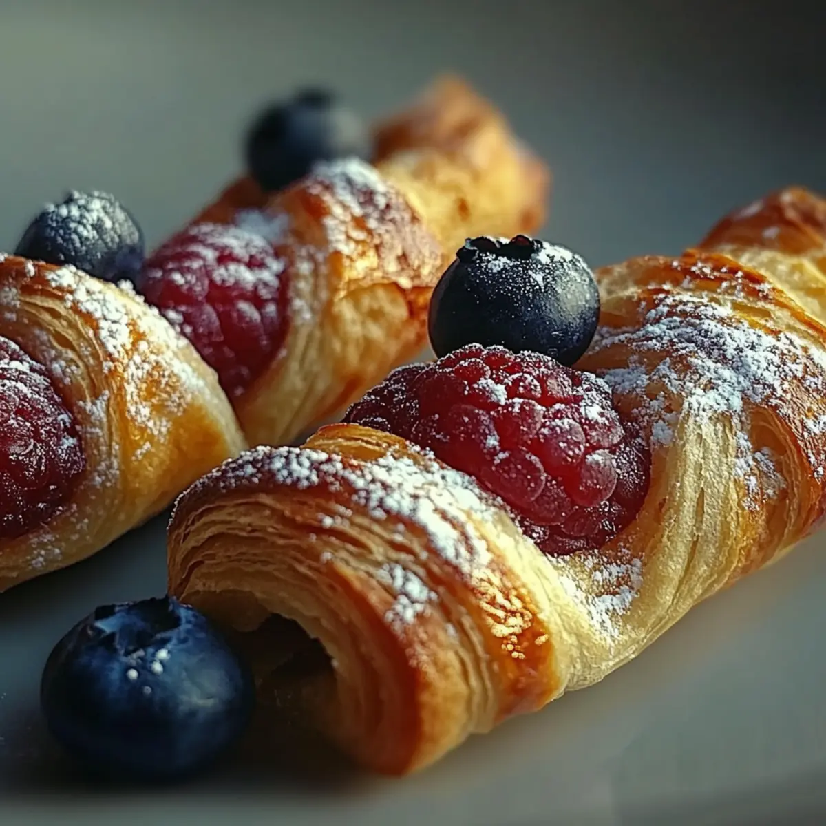 Golden Flaky Berry Puff Pastry Twists