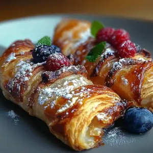 Golden Flaky Berry Puff Pastry Twists