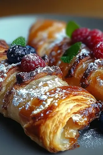 Golden Flaky Berry Puff Pastry Twists