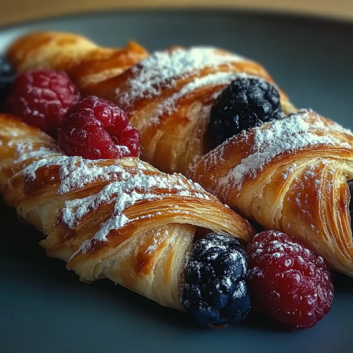 Golden Flaky Berry Puff Pastry Twists