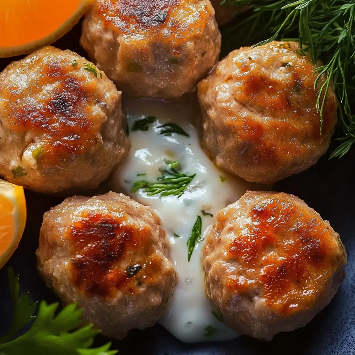 Greek Turkey Meatballs with Tzatziki