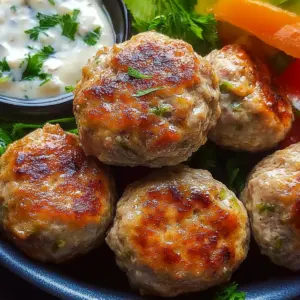 Greek Turkey Meatballs with Tzatziki