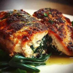 Healthy Blackened Salmon with Spinach & Parmesan Filling