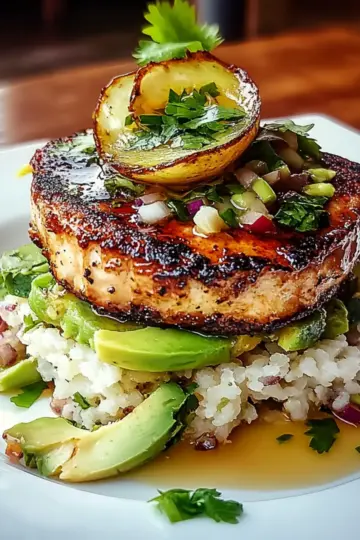 Honey Lime Chicken & Avocado Rice Stack