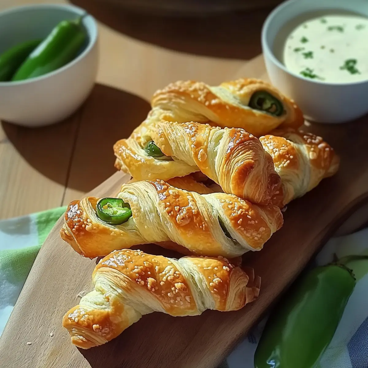 Jalapeños Popper Puff Pastry Twists